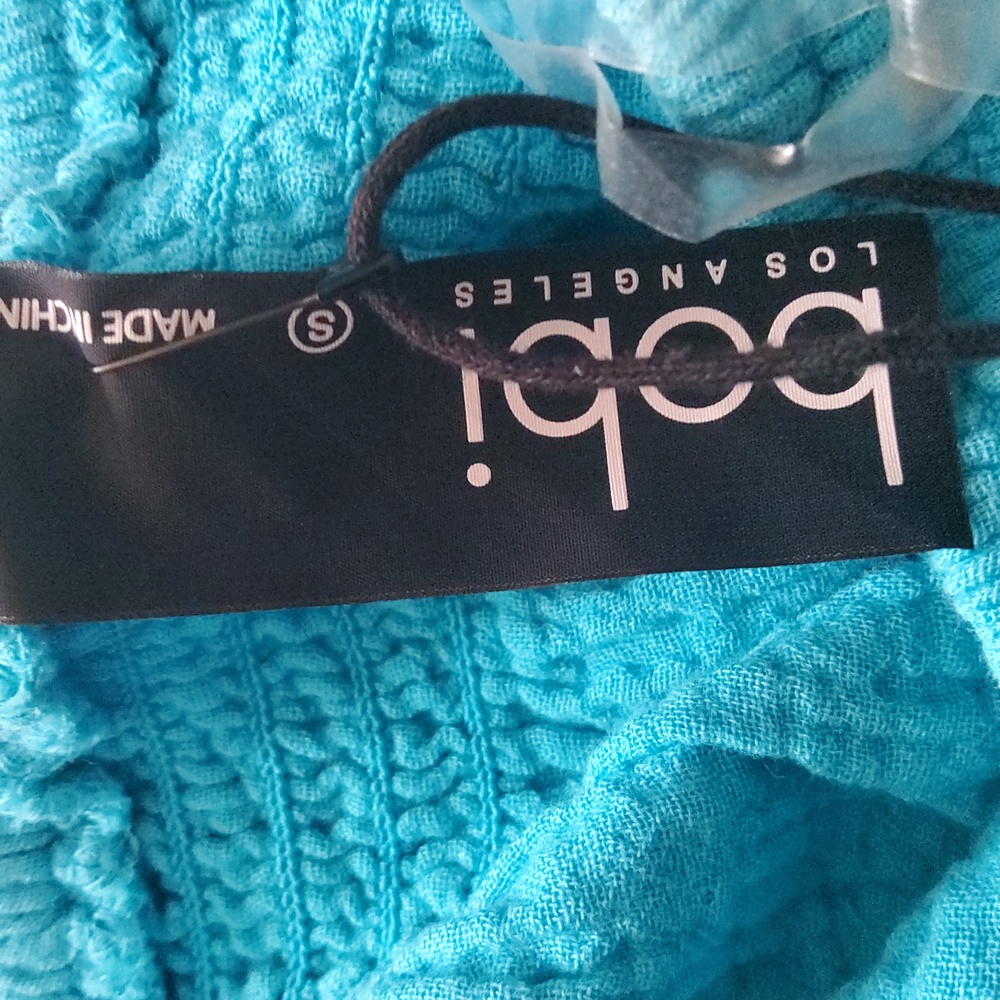 Bobi Strapless Cotton Gauze Tube Top Size M or S  Surf Blue Mermaid Color NWT - Picture 8 of 13